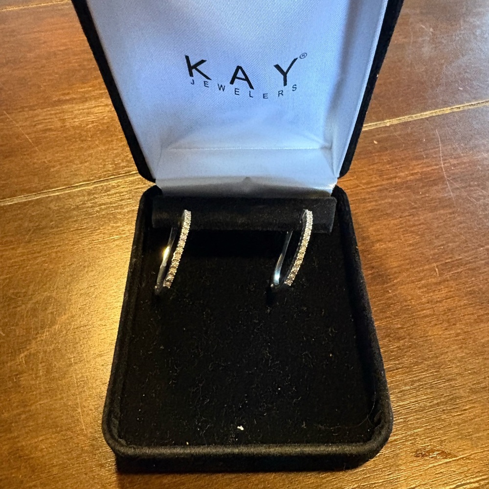 Kay Jewelers Sparkling Silver Earrings